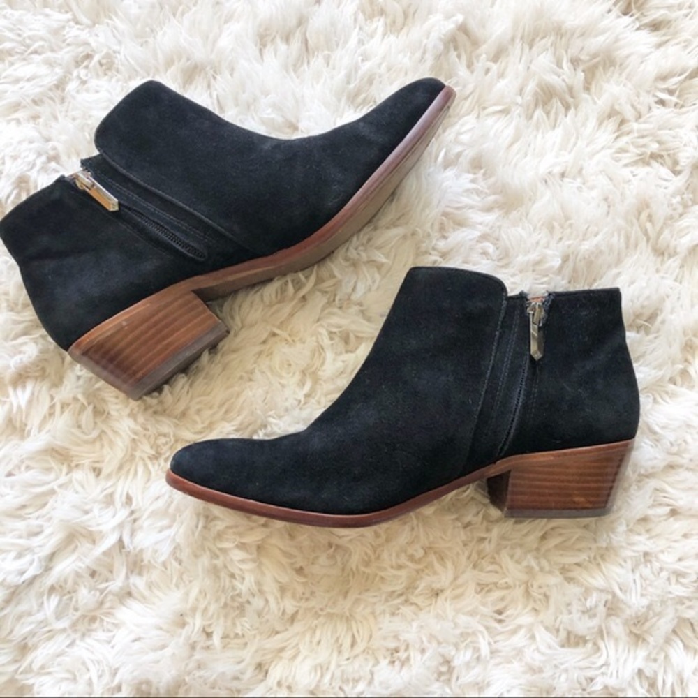 Sam Edelman Petty Black Suede Ankle Boots - Size 9